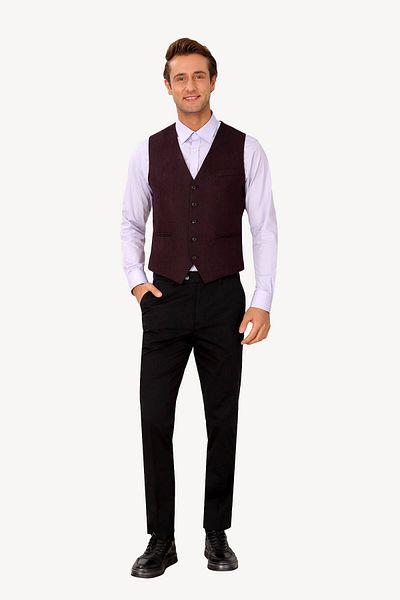 Ysf Men's Plum Plain Jacket Inside Vest