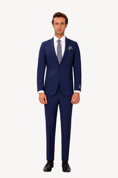 Ysf Erkek Lacivert Klasik Çift Yırtmaç Takım Elbise