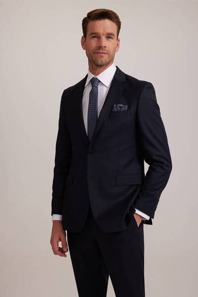 Ysf Erkek Lacivert Çift Yırtmaç Regular Fit Takım Elbise
