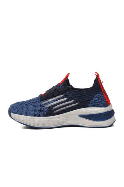 WALKWAY Navy Blue Ice Red Boys' Sneakers
