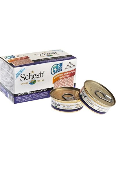 Schesir Ton Balıklı Biftekli Jöleli Kedi Konservesi 50 gr 6 Al 5 Öde