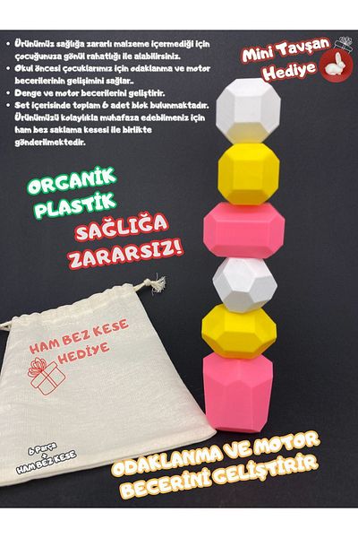 Root Made Organic Stacking Balance Blocks - Fine Motor Skill and Educational Montessori Toy