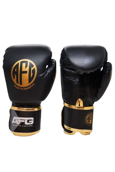 AFG Boxing Gloves Black Gold 6 Oz