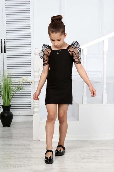 ixoskids club Girl's Strappy Short Tulle Sleeve Dress for Graduation - Birthday and All Special Occasions Minah-06130011