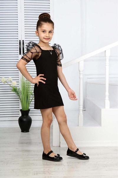 ixoskids club Girl's Strappy Short Tulle Sleeve Dress for Graduation - Birthday and All Special Occasions Minah-06130011