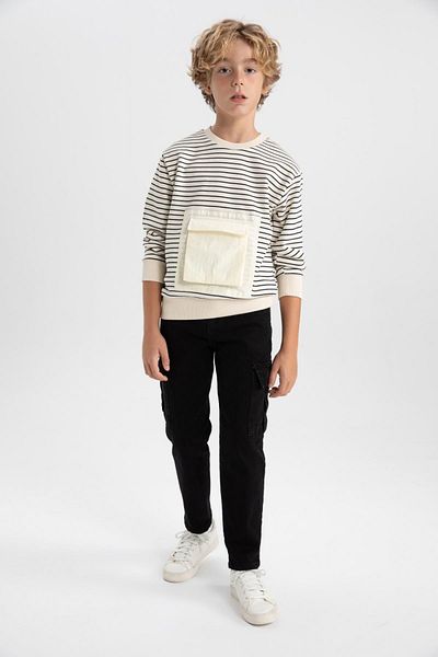 DeFacto Boy's Straight Leg Jeans Trousers - Cargo Fit B1290a823wn