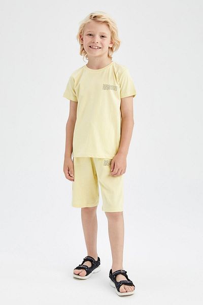 DeFacto Printed 2-Piece Set for Boy - Short Sleeve T-Shirt and Shorts Y6423a622sm