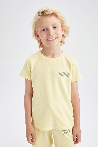 DeFacto Printed 2-Piece Set for Boy - Short Sleeve T-Shirt and Shorts Y6423a622sm