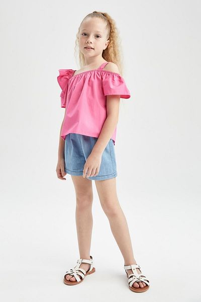 DeFacto Girl's Poplin Short Sleeve Blouse - X7624a622hs