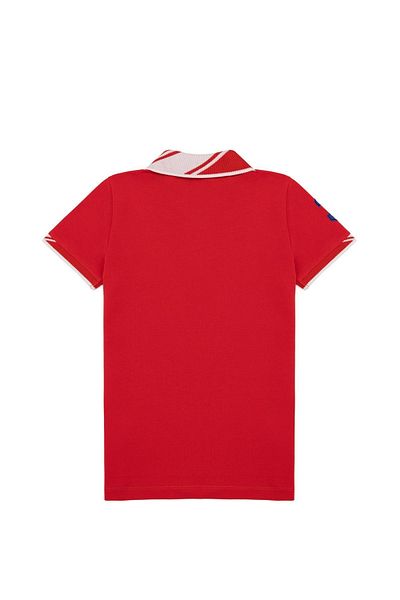 U.S. Polo Assn. Tricou roșu pentru băiat cu gât polo