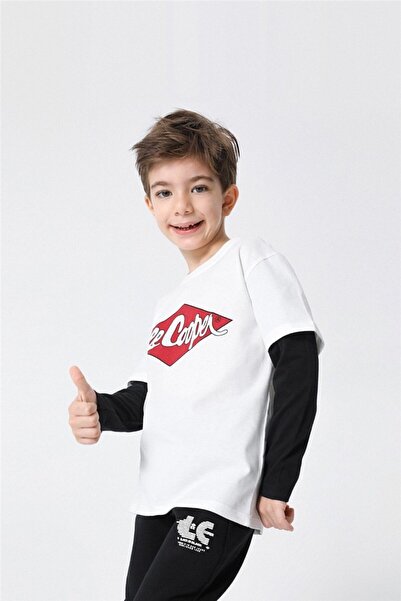 Lee Cooper Μπλουζάκι Matt Boy's Crew Neck Λευκό