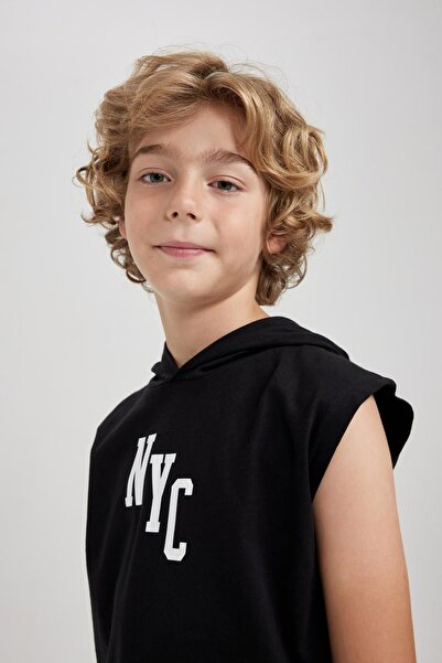 DeFacto Boy's Printed Hooded Tank Top - A9087a823hs