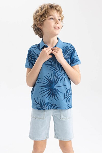 DeFacto Chlapecké vzorované polo tričko Pique s krátkým rukávem Z3376a623sm