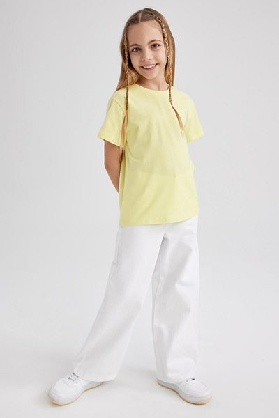 DeFacto Girl's Crew Neck Short Sleeve School T-Shirt Z7718a623sm