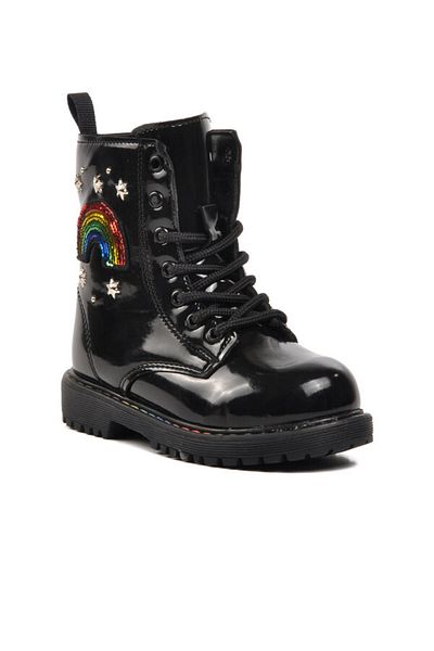 Aspor Pepino Black Fleece Star Patterned Girl's Boots