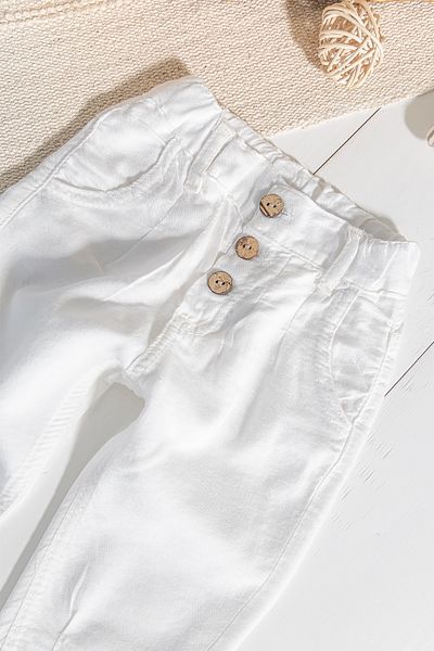 Babymod Buttoned Elastic Waist Baby Boy Linen Trousers
