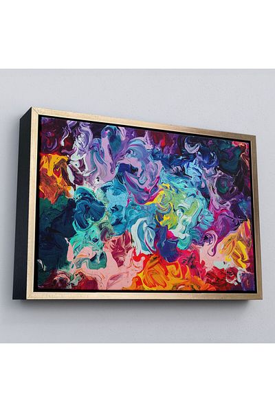 Harita Sepeti Pictură în ulei în stil modern cu cadru Vizualizare pictură decorativă pe pânză de perete-3524