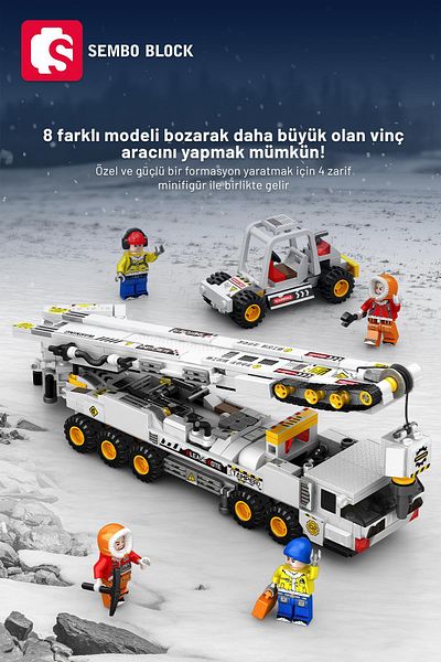 Sembo Block مجموعة إنقاذ الثلج المكونة من 993 قطعة متوافقة مع Lego - 8 في 1