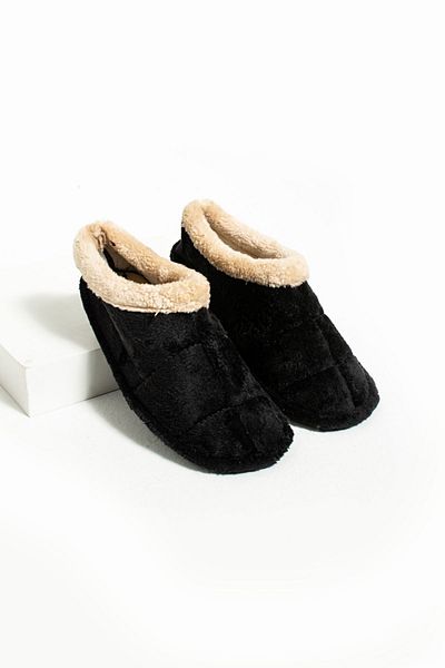 UCC Unisex Μαύρες Παντόφλες Home Boots Home Παπούτσια Χοντρή ελαφριά άνετη σόλα