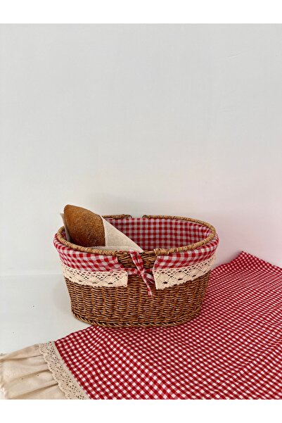 KaiHome Rattan Rectangular Handle Picnic Basket - Interior Protection, Handle...