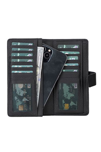 Lev Leather Genuine Leather Women's and Men's Wallet - Phone Compartment, Credit Card Holder, Name Writable