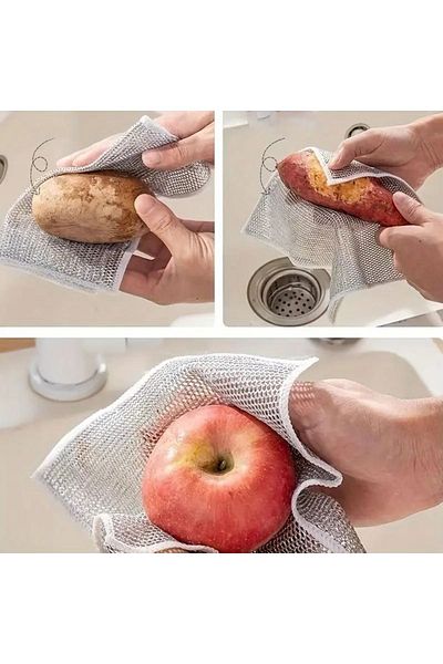 MG HOME 1 Piece Multifunctional Anti-Scratch Dishcloth - Scrub Cloth and Steel Towel Inclus