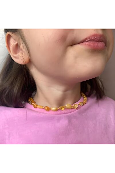 Elifsu Jewelry Kehribar Taşı Çocuk Kolye