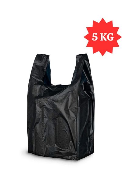 MG HOME 5 KG Large Black Bag - Thick Rustle Tank Top, Grocery Beef and Garbage Bag