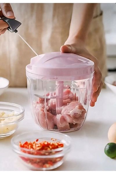 Global Ersat 1000ml Large Size 5 Blades Practical Chopper Roped Hand Rondosu