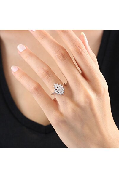 Mia Vento Pırlanta Montür Baget Masalı Gümüş Yüzük