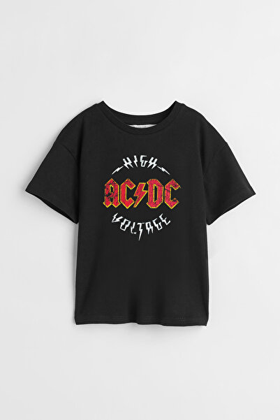 Darkia تي شيرت مطبوع عليه فرقة موسيقى الروك AC DC - تي شيرت للأطفال للجنسين، ...