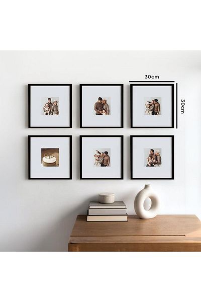 Nobbystar Black Photo Frame Set - 6 Pieces, 30x30 cm