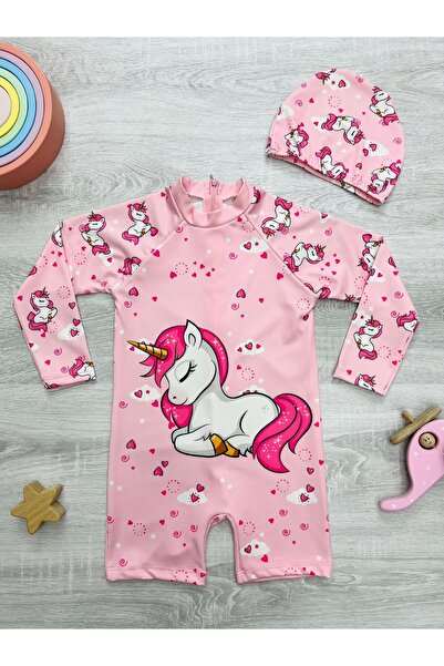 Aras Rüzgar Aras&Rüzgar  Unicorn Pembe Uzun Kollu Tulum Mayo