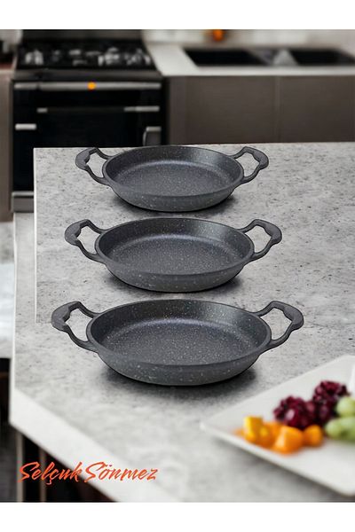 SELÇUK SÖNMEZ SET OF 3 GRANITE SAHAN PAN
