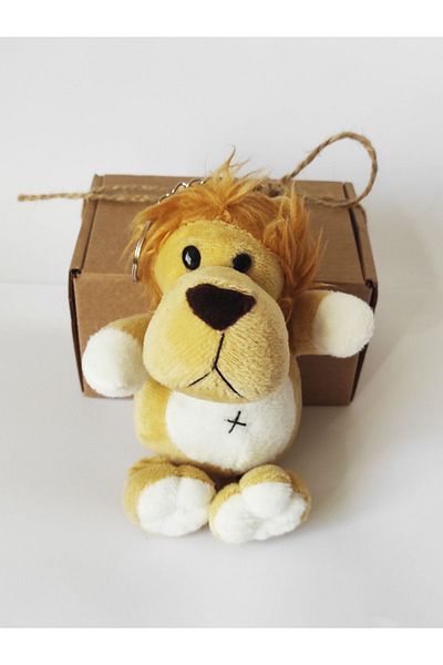 dudu kids Plush Lion Keychain - 15 Cm - Yellow - Birthday Gift - Bag Ornament - Toy