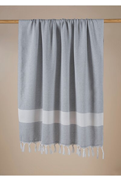 Lux Touch Hira Gray Cotton Loincloth - 100x180 cm SPorts Towel, Tasseled Yoga Bath