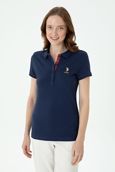 U.S. Polo Assn. Γυναικείο μπλουζάκι Navy Polo Collar ARIEN CLOTHING