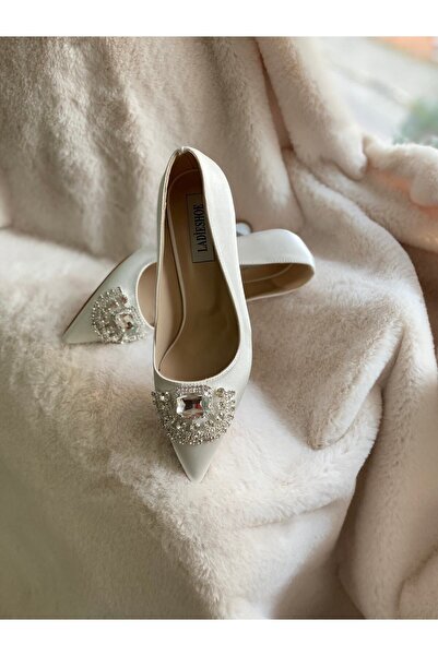 LADİESHOE Stoned White Evening Dress Women's Shoes