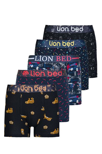 Miss Blue Moon Ανδρικά Boxers με βαμβακερά σχέδια Premium 5 Pack 4000