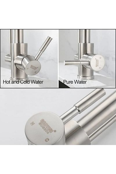 OEM Kitchen Sink Faucet with Water Purification Outlet New Single Handle Design Matte Chrome Nickel Imported