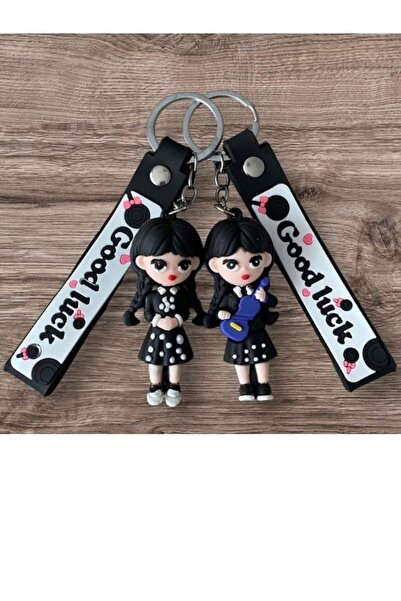 ÇERÇİ MELEK سلسلة مفاتيح مزدوجة وحقيبة مزخرفة بأشكال الأربعاء