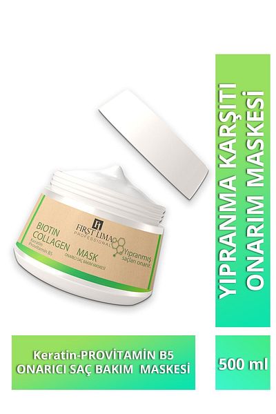 First Lima Professional Repairing Biotin & Collagen Hair Mask for Damaged Hair 500 Ml