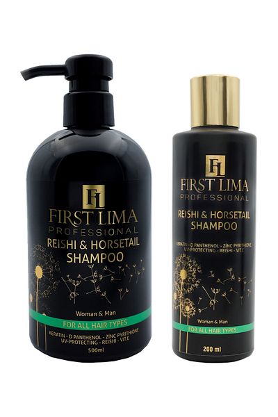 First Lima Professional Reishi & Horsetail Shampoo - 500 ml + 200 ml Fast Growth, Anti-Spill