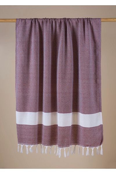 Lux Touch Hira Plum 100x180 cm Βαμβακερή φούντα Πετσέτα Yoga Sports - Beach and Bath
