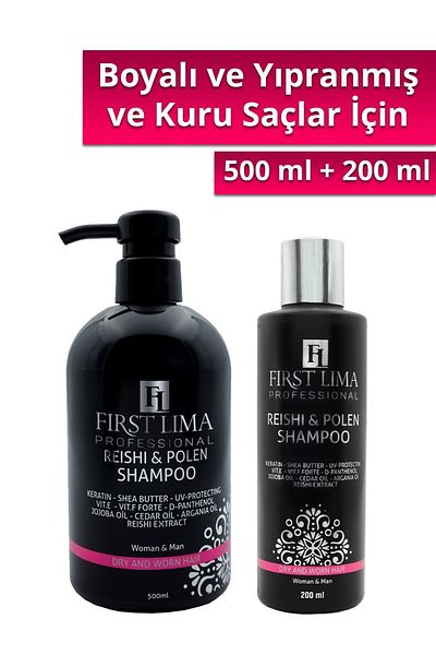 First Lima Professional 500 ml and 200 ml Special Anti-Fraying Shampoo - for Dyed and Damaged Hair