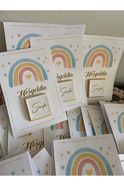 İdalin Concept Yenidoğan Hoşgeldin Bebek Doğumgünü Mevlüd Gökkuşağı Desenli Ç...