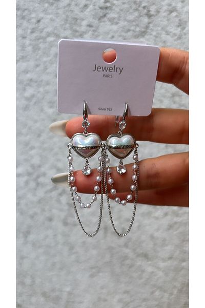 Accessories Heart and Pearl Dangle Special Series Earrings