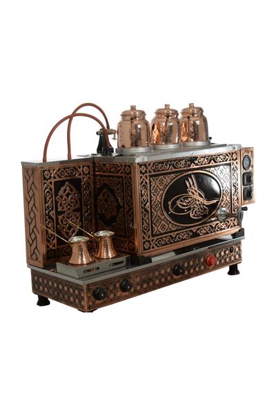 Genel Markalar TUĞRA 3 DEMLİKLİ BAKIR ÇAY KAZANI