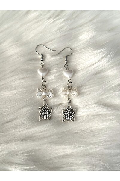 sleyshop Fairycore Kalp Fiyonk Kelebek Boncuk Küpe