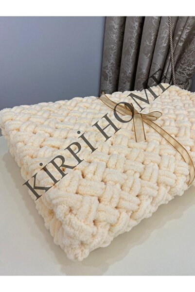 Alize Puffy El Örgü Battaniyesi 742 Vanilya